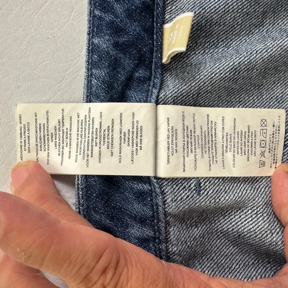 Michael Kors Womens Distressed Denim Mini Skirt Medium Wash Raw Hem Size 12